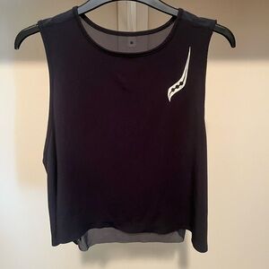 Saucony Black Sleeveless Crop Top